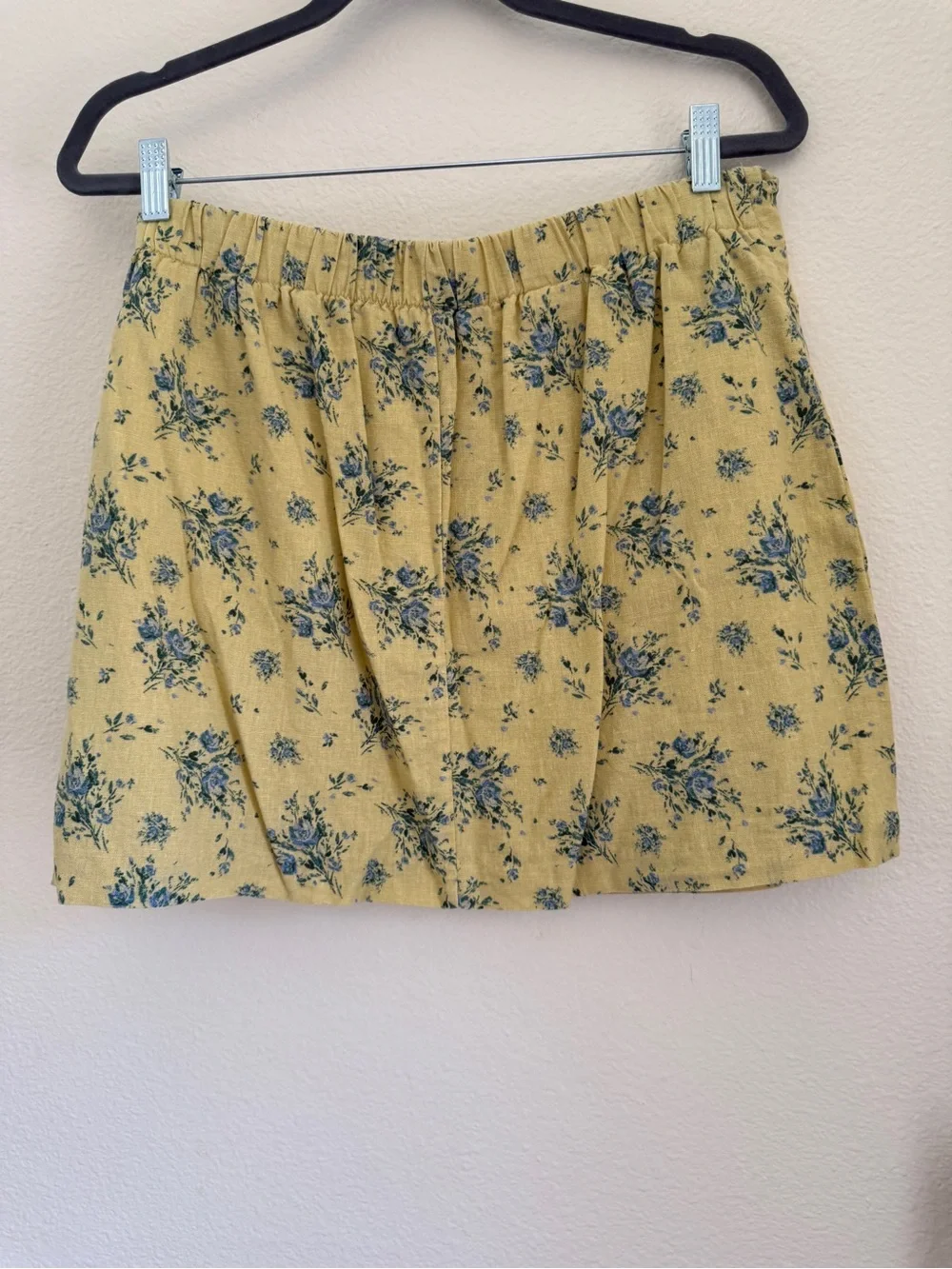 Maison d’Amélie Paris Linen Floral Faux Wrap Tie Skirt Size L